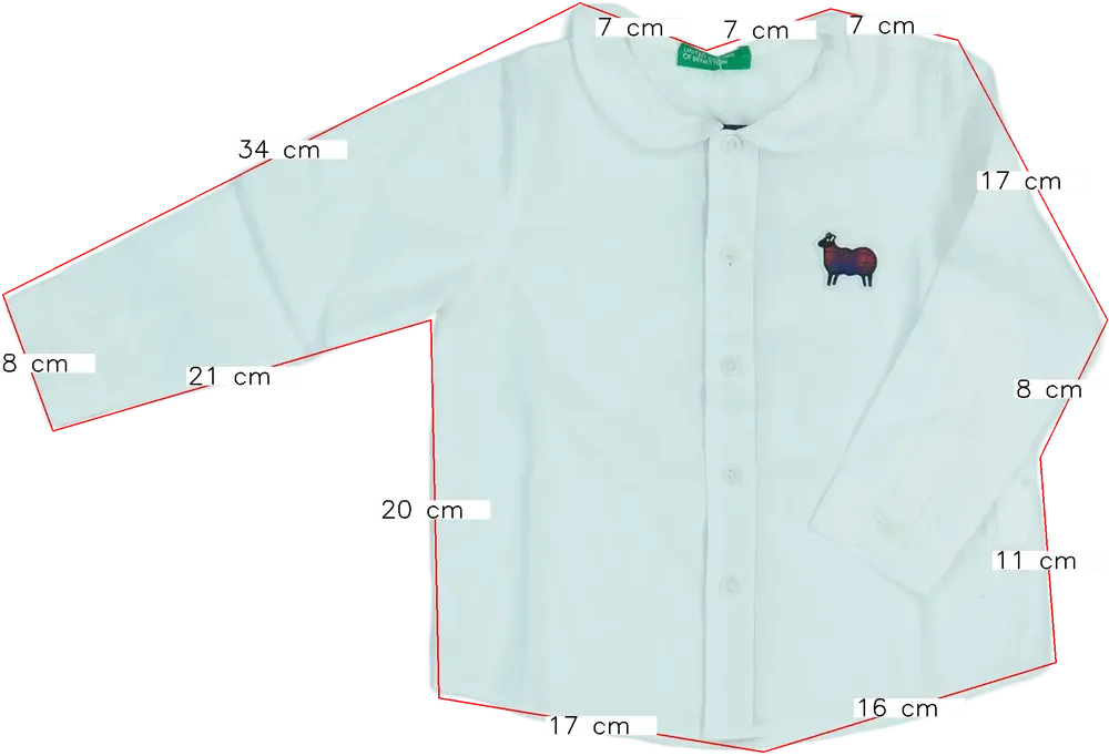 Fehér Benetton Blúz EU 86 / UK 12-18 hónap / US 18 hónap