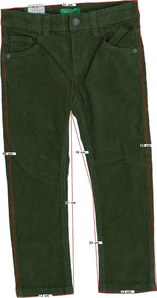 Zöld Benetton Hosszúnadrág EU 110 / UK 5 év / US 5 év/XS