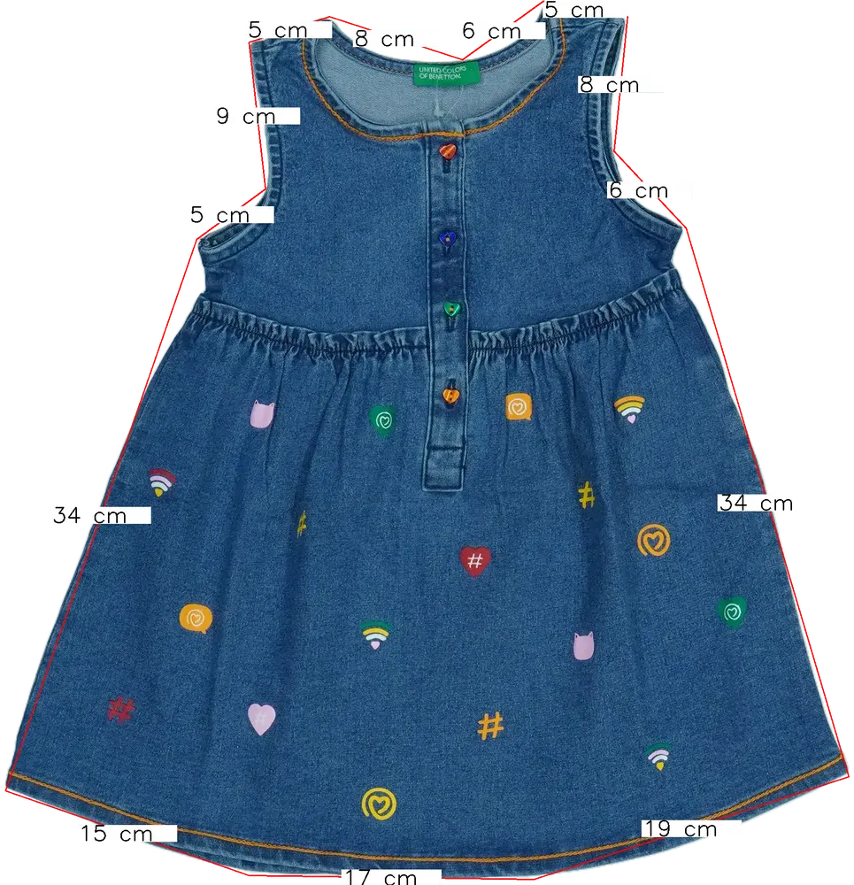 Kék Benetton Ruha EU 92 / UK 2 év / US 2T