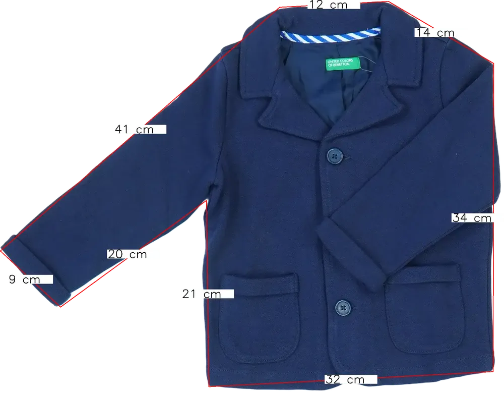 Kék Benetton Blézer és Zakó EU 92 / UK 2 év / US 2T