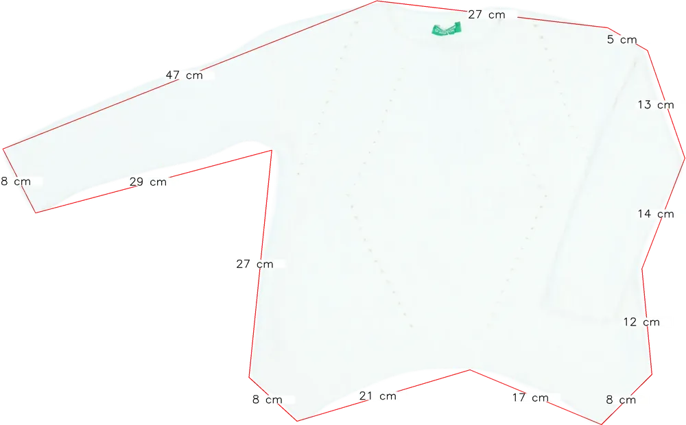 Fehér Benetton Kötött pulcsi EU 122 / UK 7 év / US 7 év/M