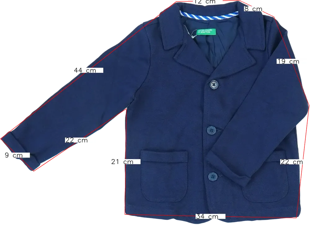 Kék Benetton Blézer és Zakó EU 98 / UK 3 év / US 3T