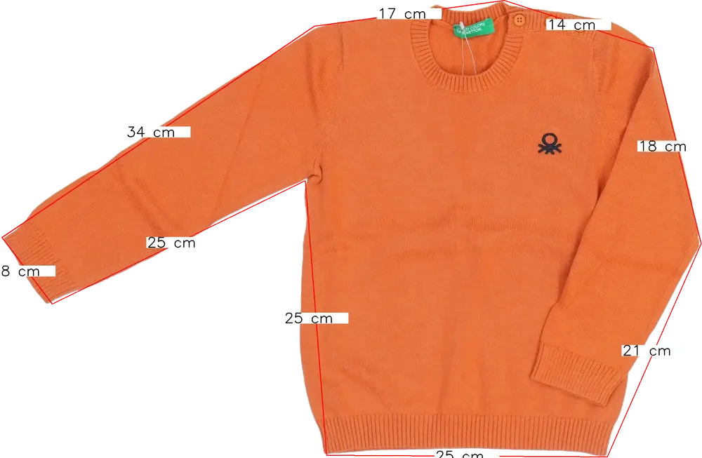 Sárga (narancs) Benetton Pulóver EU 98 / UK 3 év / US 3T