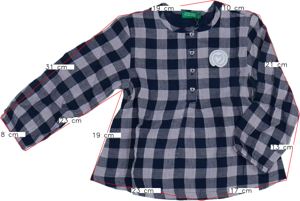 Rózsaszín Benetton Tunika EU 92 / UK 2 év / US 2T