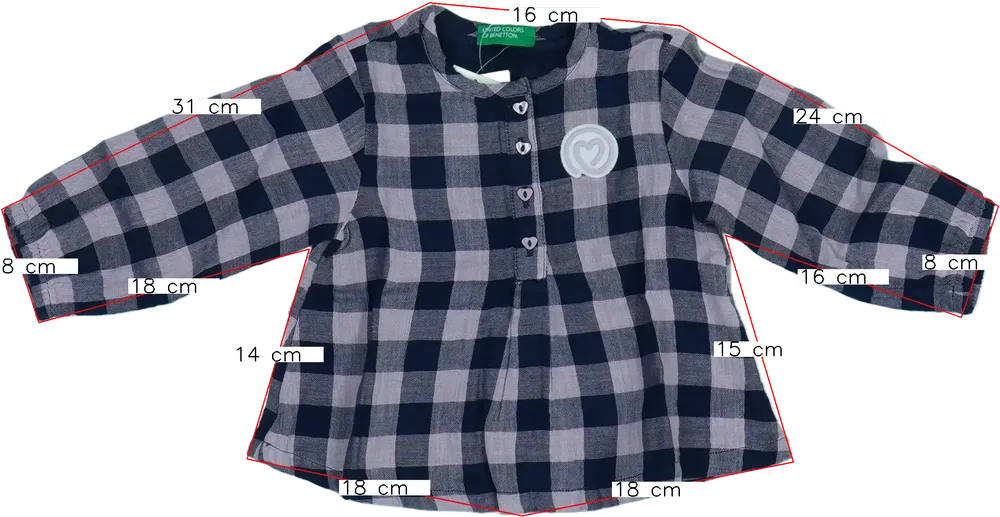 Rózsaszín Benetton Tunika EU 74 / UK 6-9 hónap / US 6-9 hónap