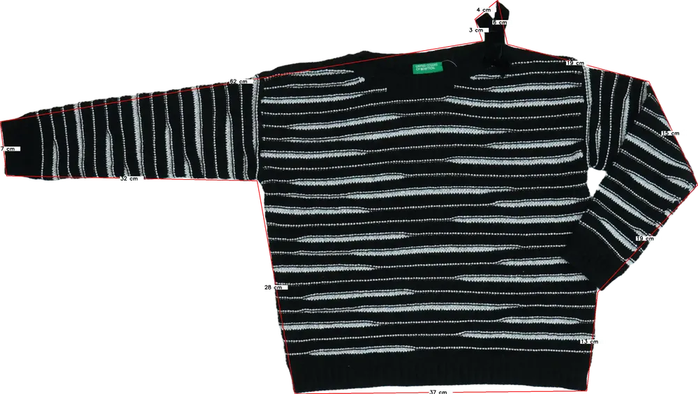 Fekete Benetton Kötött pulcsi EU 128 / UK 8 év / US 8 év/M