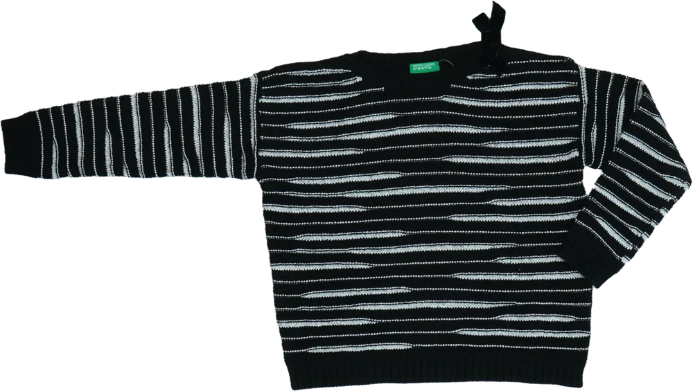 Fekete Benetton Kötött pulcsi EU 128 / UK 8 év / US 8 év/M