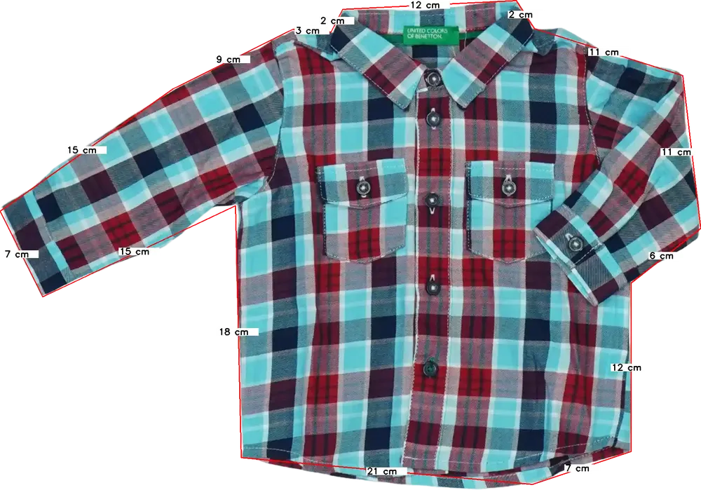 Többszínű Benetton Ing EU 68 / UK 3-6 hónap / US 3-6 hónap