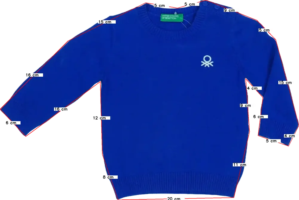 Kék Benetton Pulóver EU 68 / UK 3-6 hónap / US 3-6 hónap