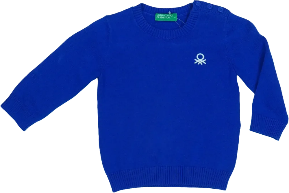 Kék Benetton Pulóver EU 68 / UK 3-6 hónap / US 3-6 hónap
