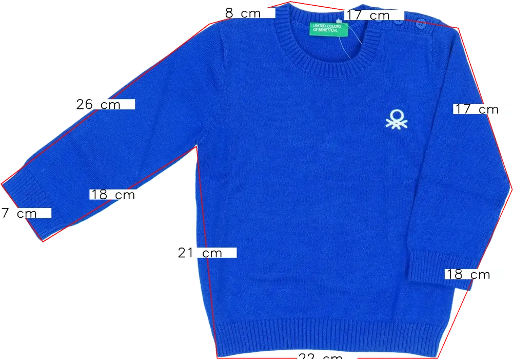 Kék Benetton Pulóver EU 74 / UK 6-9 hónap / US 6-9 hónap