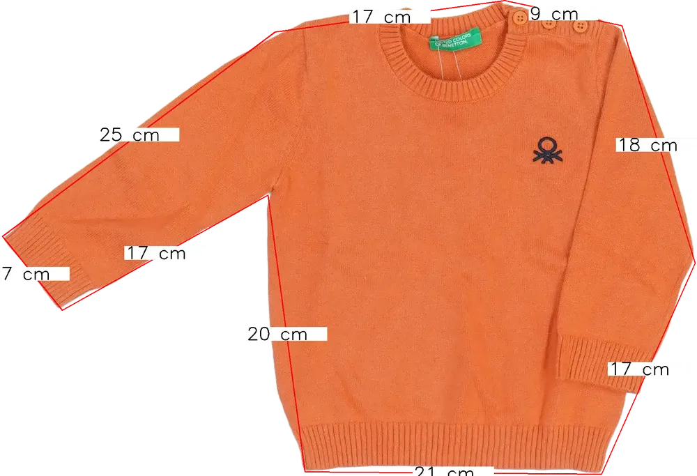 Sárga (narancs) Benetton Pulóver EU 80 / UK 9-12 hónap / US 12 hónap