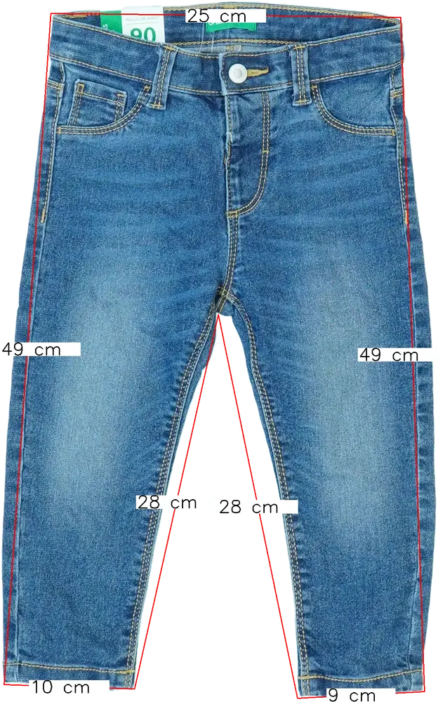 Kék Benetton Farmernadrág EU 92 / UK 2 év / US 2T