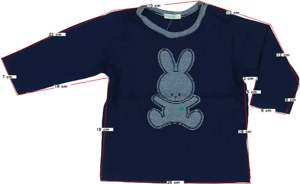 Kék Benetton Hosszú ujjú felső EU 68 / UK 3-6 hónap / US 3-6 hónap