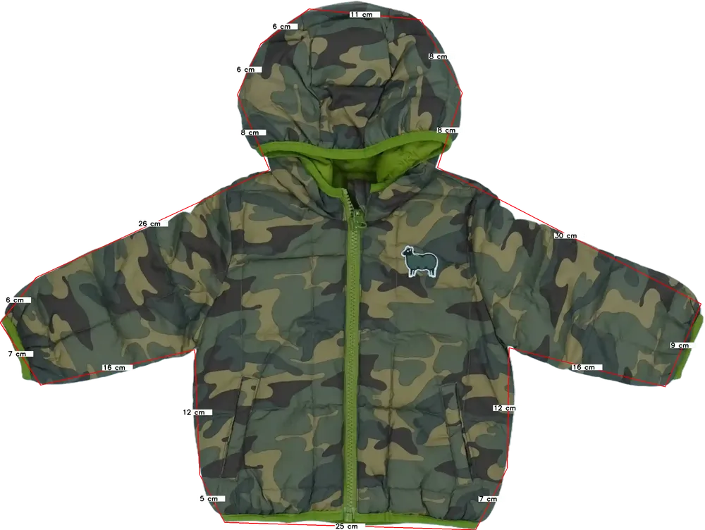 Terepszínű Benetton Átmeneti kabát EU 74 / UK 6-9 hónap / US 6-9 hónap