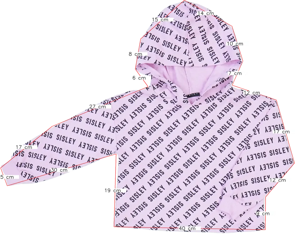 Rózsaszín Sisley Kapucnis pulóver EU 122 / UK 7 év / US 7 év/M