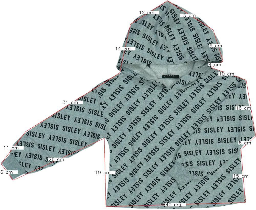 Szürke Sisley Kapucnis pulóver EU 122 / UK 7 év / US 7 év/M