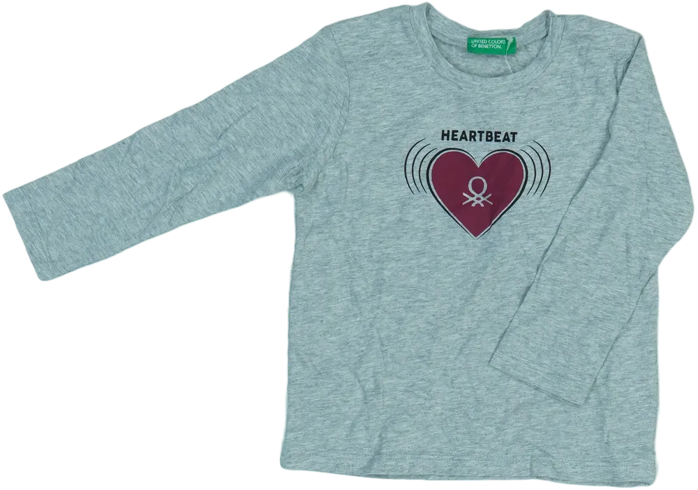 Szürke Benetton Hosszú ujjú felső EU 86 / UK 12-18 hónap / US 18 hónap