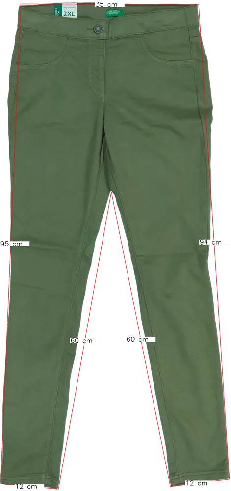 Zöld Benetton Hosszúnadrág EU 152 / UK 12 év / US 12 év/L