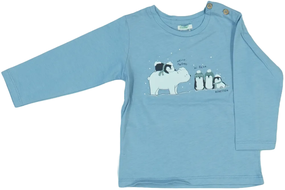 Kék Benetton Hosszú ujjú felső EU 80 / UK 9-12 hónap / US 12 hónap