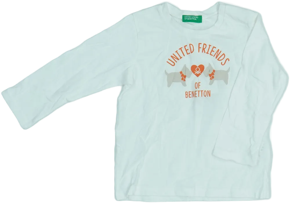 Fehér Benetton Hosszú ujjú felső EU 86 / UK 12-18 hónap / US 18 hónap