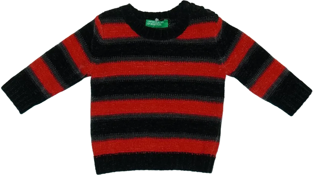 Piros Benetton Kötött pulcsi EU 68 / UK 3-6 hónap / US 3-6 hónap