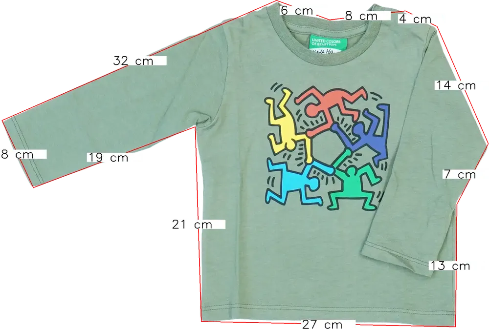 Zöld Benetton Hosszú ujjú felső EU 80 / UK 9-12 hónap / US 12 hónap