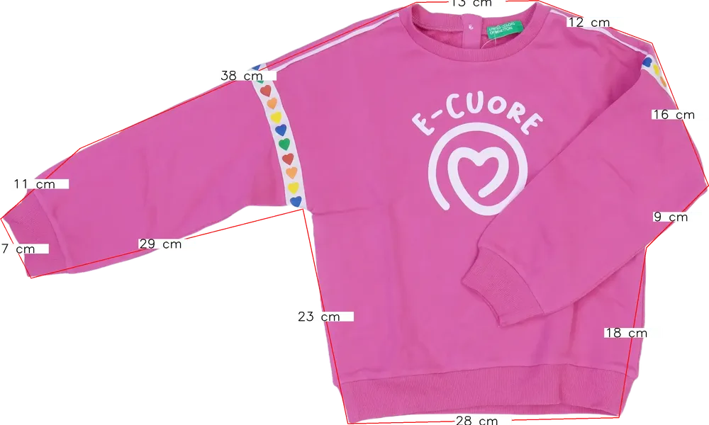 Rózsaszín Benetton Pulóver EU 104 / UK 4 év / US 4T/XS