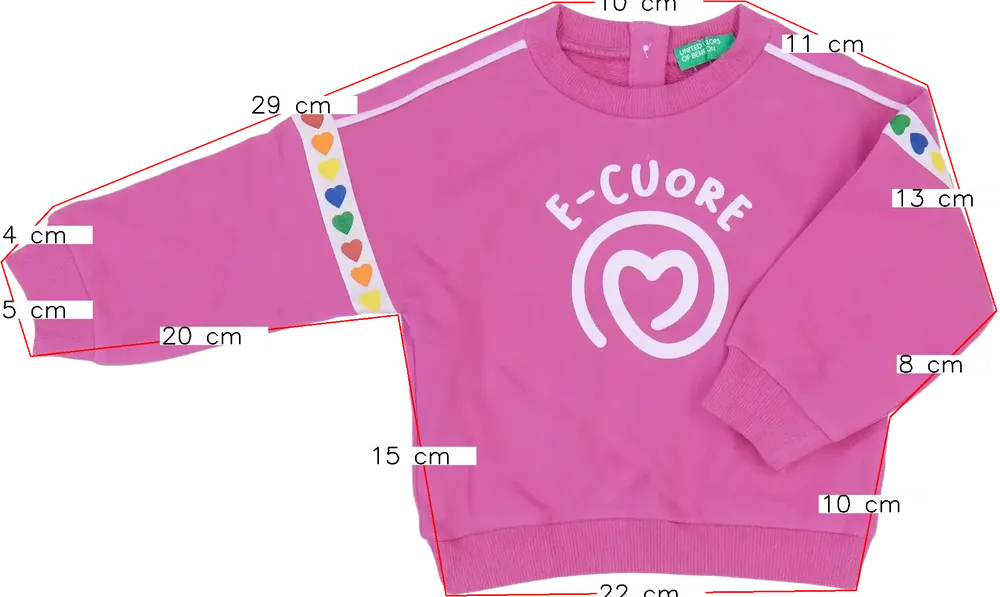 Rózsaszín Benetton Pulóver EU 74 / UK 6-9 hónap / US 6-9 hónap