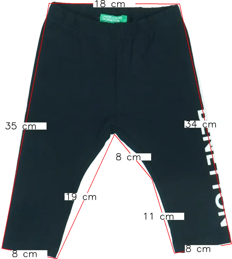 Fekete Benetton Leggings EU 74 / UK 6-9 hónap / US 6-9 hónap