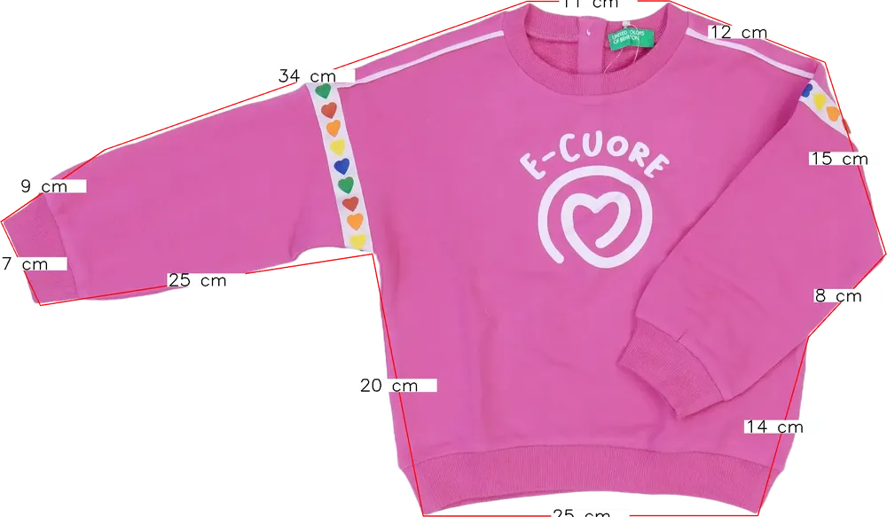Rózsaszín Benetton Pulóver EU 92 / UK 2 év / US 2T