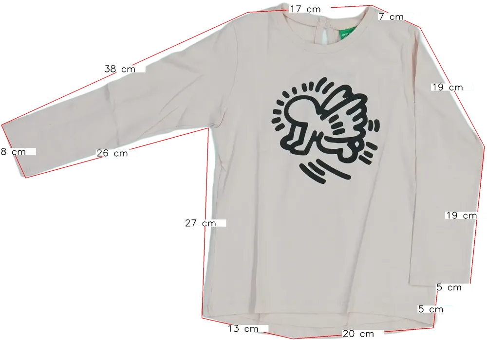 Rózsaszín Benetton Hosszú ujjú felső EU 104 / UK 4 év / US 4T/XS