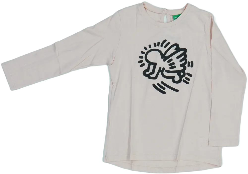 Rózsaszín Benetton Hosszú ujjú felső EU 104 / UK 4 év / US 4T/XS