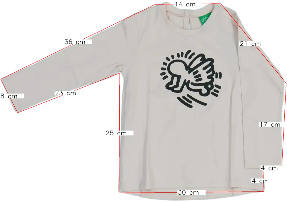 Rózsaszín Benetton Hosszú ujjú felső EU 92 / UK 2 év / US 2T