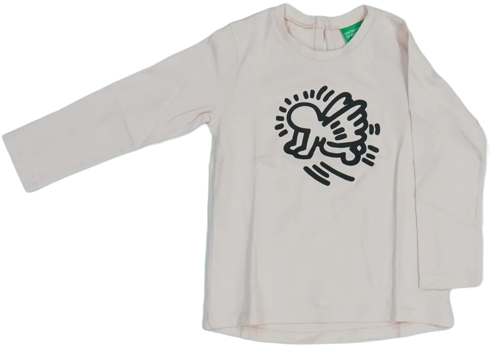 Rózsaszín Benetton Hosszú ujjú felső EU 92 / UK 2 év / US 2T