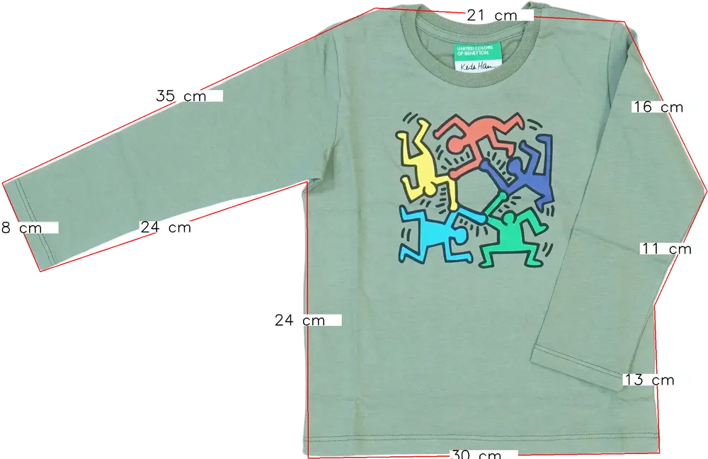 Zöld Benetton Hosszú ujjú felső EU 92 / UK 2 év / US 2T