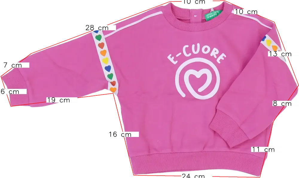 Rózsaszín Benetton Pulóver EU 80 / UK 9-12 hónap / US 12 hónap