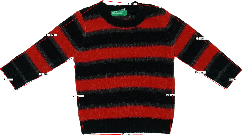 Piros Benetton Kötött pulcsi EU 74 / UK 6-9 hónap / US 6-9 hónap