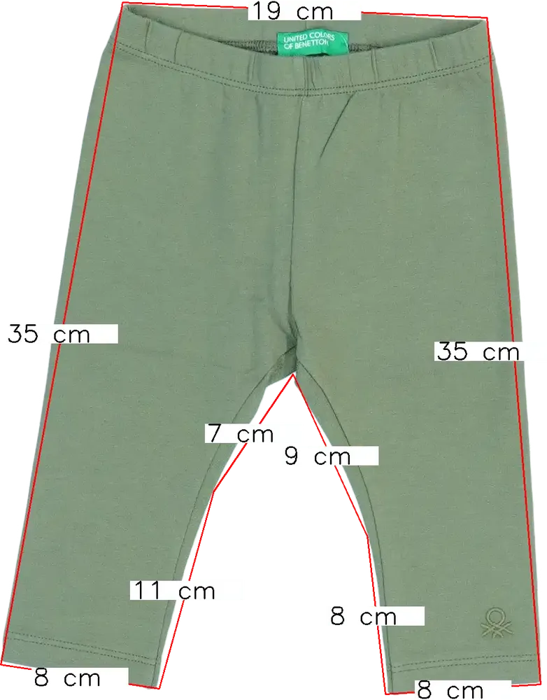Zöld Benetton Leggings EU 68 / UK 3-6 hónap / US 3-6 hónap