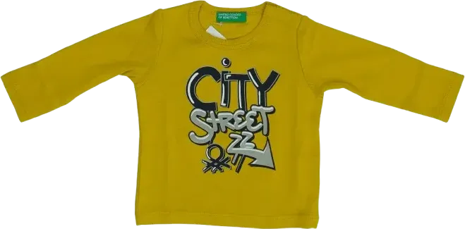 Sárga Benetton Hosszú ujjú felső EU 74 / UK 6-9 hónap / US 6-9 hónap