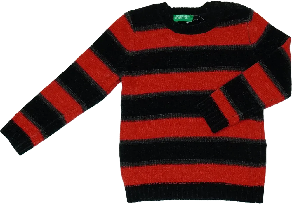 Piros Benetton Kötött pulcsi EU 92 / UK 2 év / US 2T