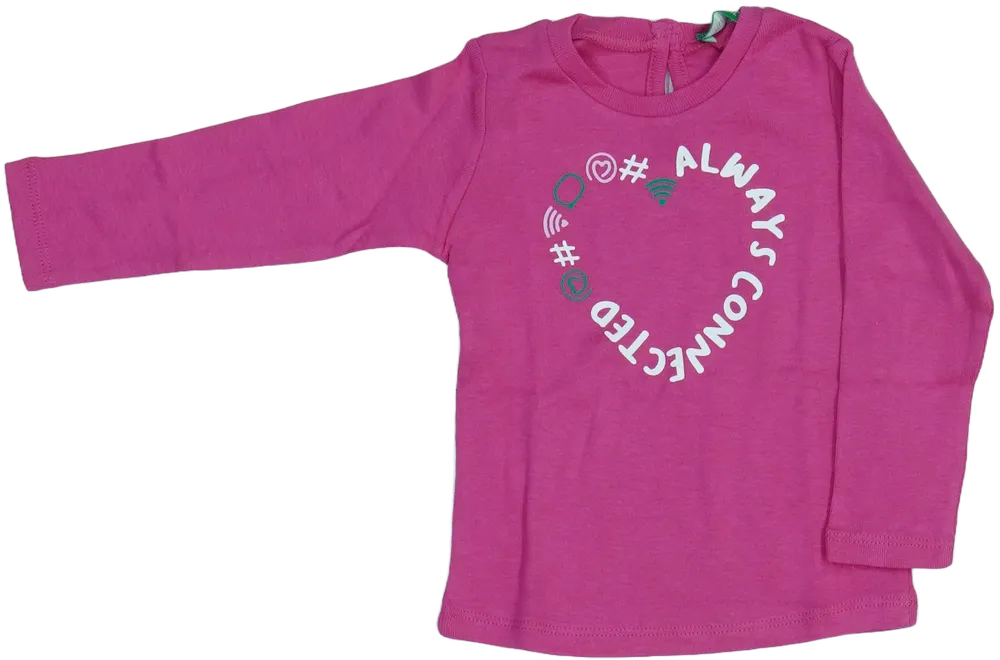 Rózsaszín Benetton Hosszú ujjú felső EU 74 / UK 6-9 hónap / US 6-9 hónap