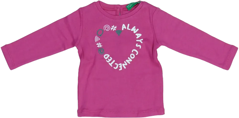 Rózsaszín Benetton Hosszú ujjú felső EU 68 / UK 3-6 hónap / US 3-6 hónap