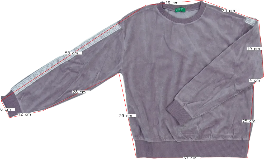 Lila Benetton Pulóver EU 152 / UK 12 év / US 12 év/L