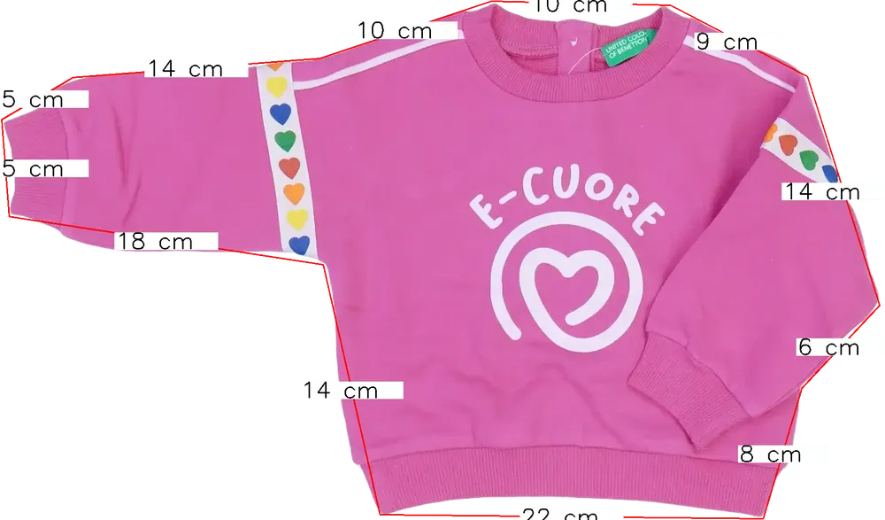 Rózsaszín Benetton Pulóver EU 68 / UK 3-6 hónap / US 3-6 hónap