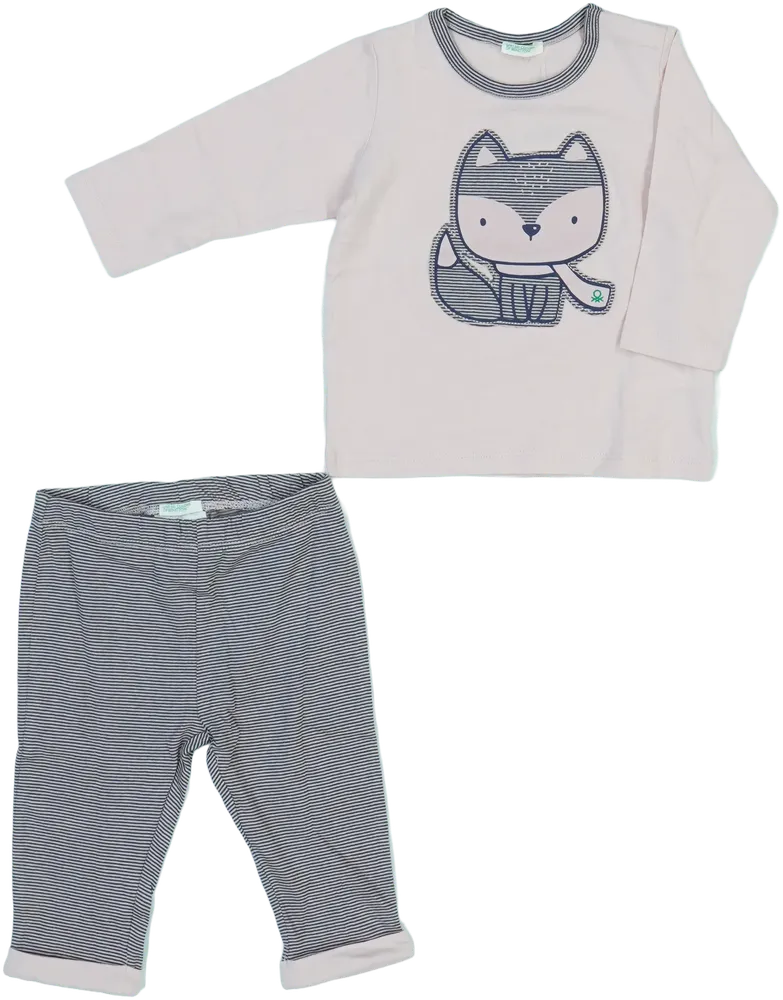 Pink Benetton 2-piece set - Top &amp; Bottom EU 68 / UK 3-6 months / US 3-6 months