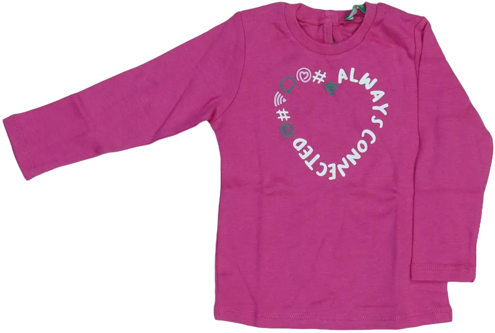 Rózsaszín Benetton Hosszú ujjú felső EU 80 / UK 9-12 hónap / US 12 hónap