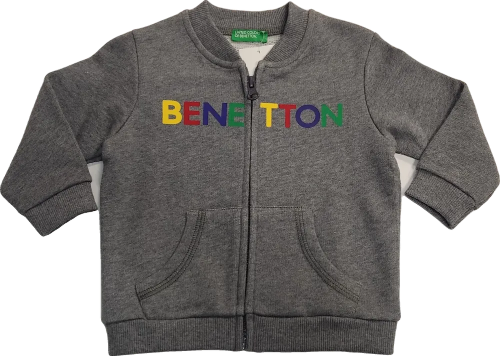 Szürke Benetton Pulóver EU 80 / UK 9-12 hónap / US 12 hónap