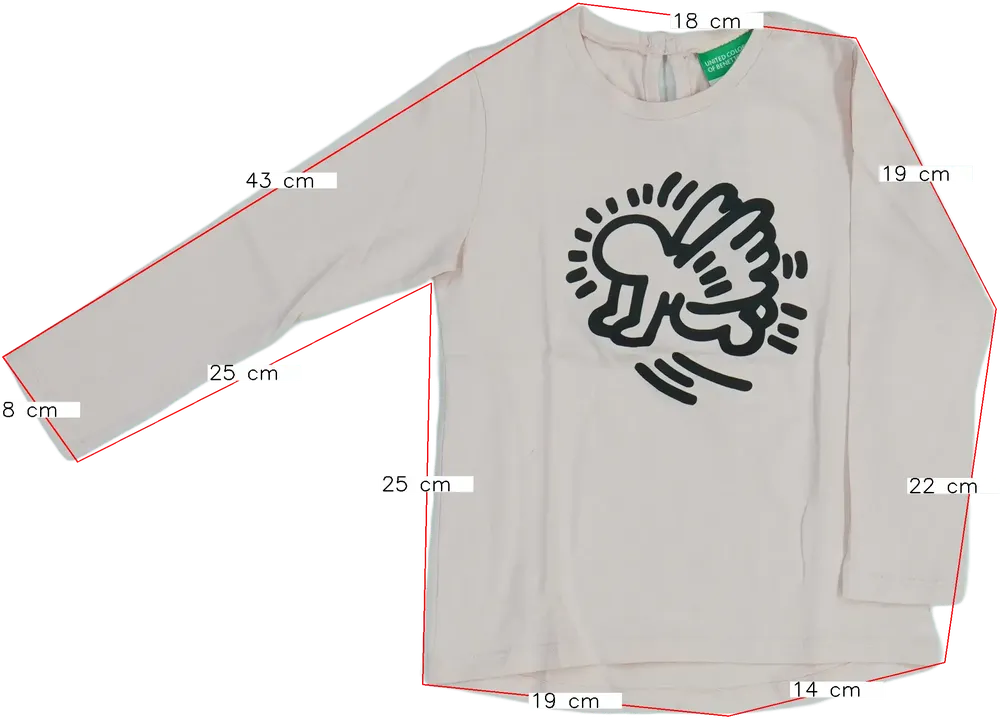 Rózsaszín Benetton Hosszú ujjú felső EU 98 / UK 3 év / US 3T