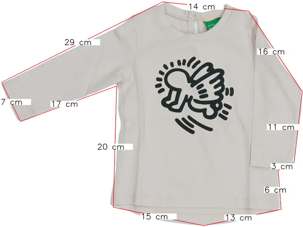 Rózsaszín Benetton Hosszú ujjú felső EU 74 / UK 6-9 hónap / US 6-9 hónap